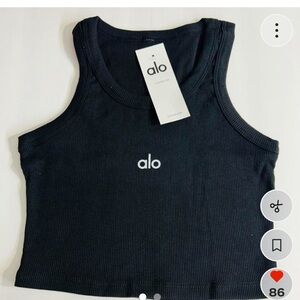 ALO Yoga Black Ribbed Tank Top